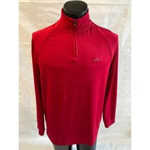 Greg Norman for Tasso Elba 1/4 Zip Red Dry-Fit Golf Pullover - Men’s Small #